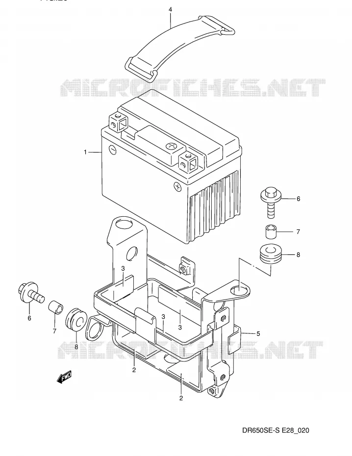 BATTERIE (MODELE N/P) Suzuki MOTO 650 DR 1993  DR650SP(E28)
