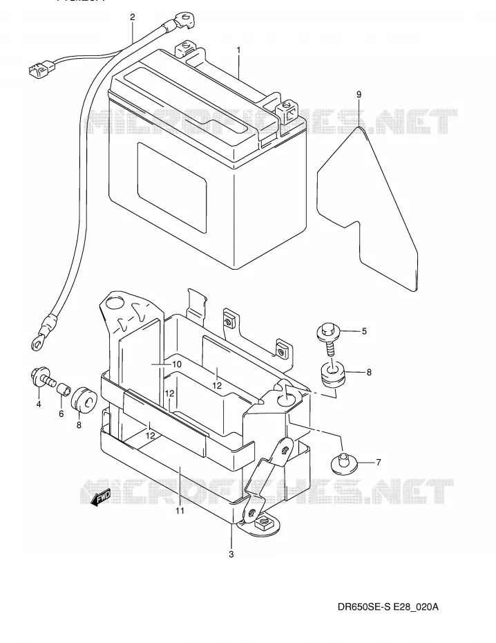 BATTERIE (MODELE R/S) Suzuki MOTO 650 DR 1992  DR650SN(E28)