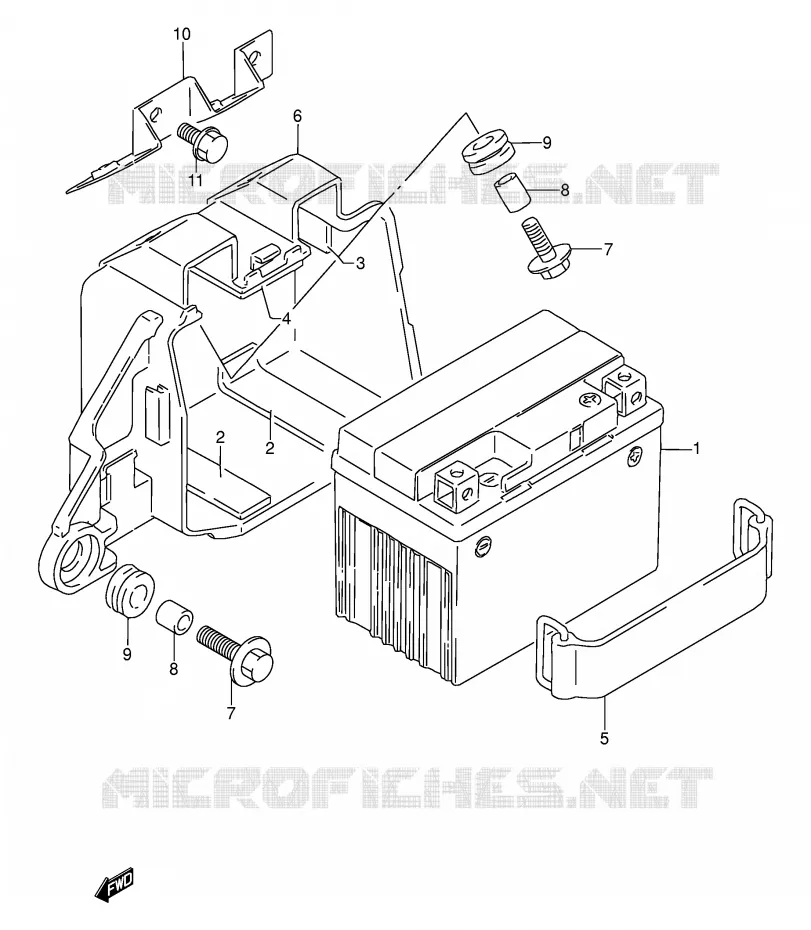BATTERIE Suzuki MOTO 250 DR 1994  DR250SR(E24)