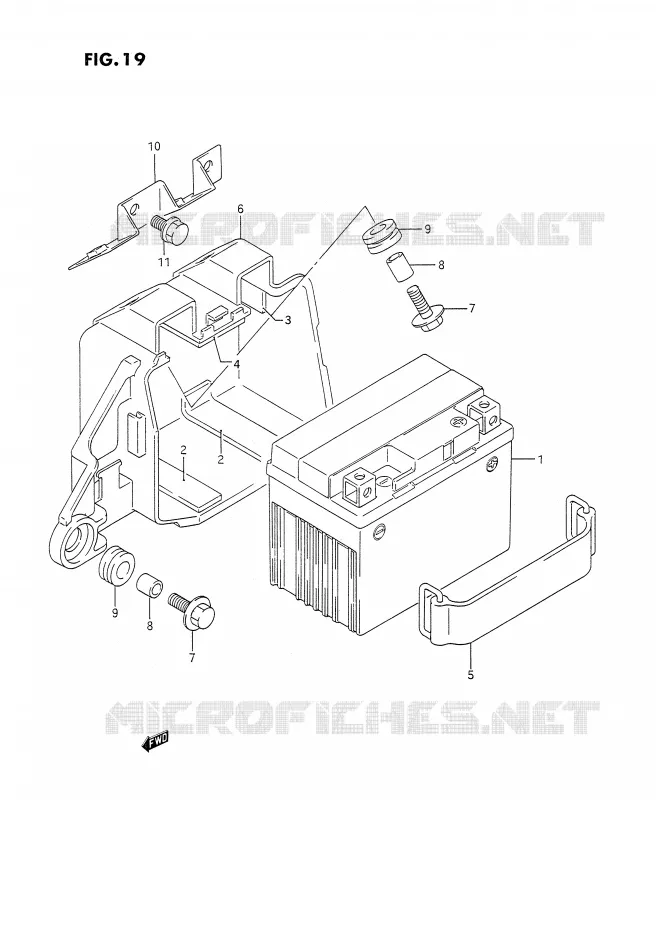 BATTERIE Suzuki MOTO 350 DR 1994  DR350SHR(E2)