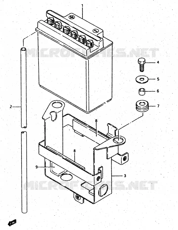 BATTERIE Suzuki MOTO 500 DR 1986  DR500SG(G/H/J)
