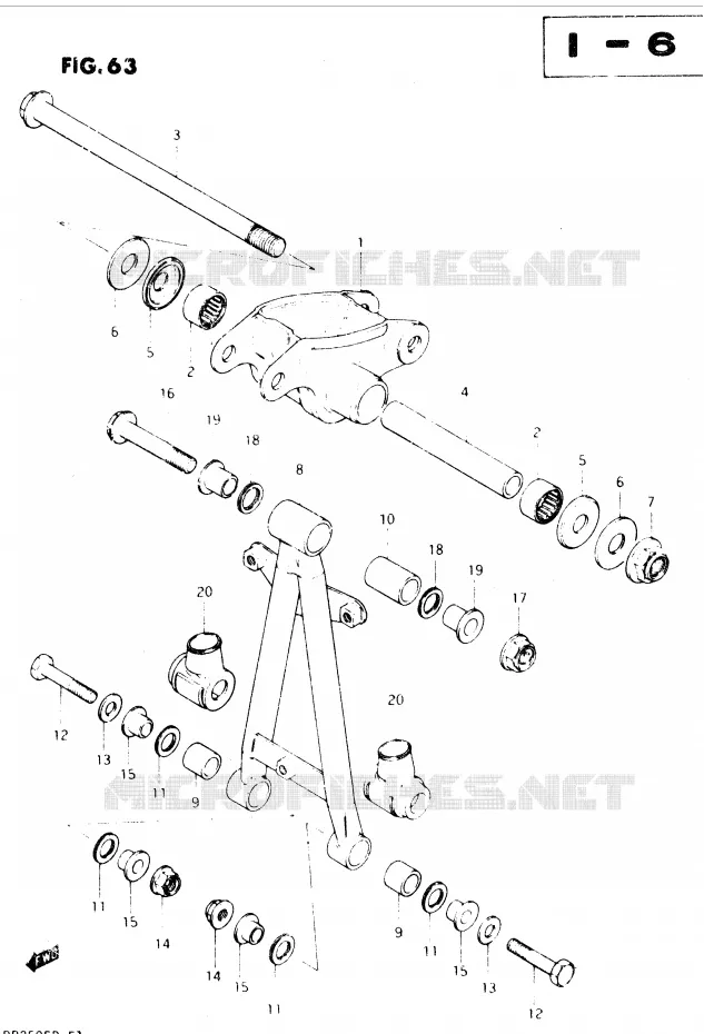 BIELLETTE D'AMORTISSEUR Suzuki MOTO 250 DR 1982  DR250SZ(E1)