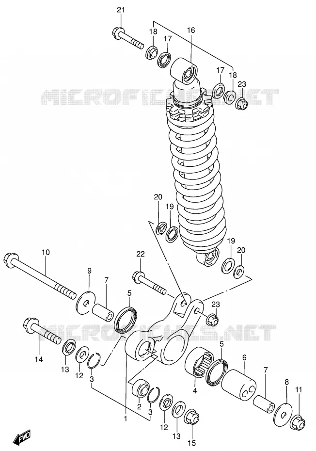 BIELLETTE DE SUSPENSION ARRIERE (MODELE K4/K5) Suzuki MOTO 200 DR 2001  DR200SEK1(E3/E28)