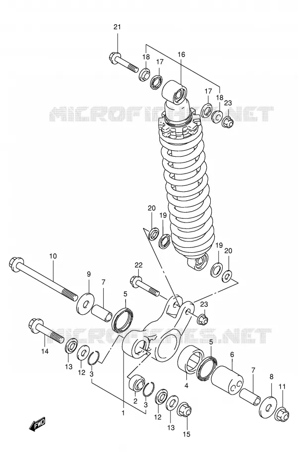BIELLETTE DE SUSPENSION ARRIERE Suzuki MOTO 125 DR 1999  DR125SEUX(E4)