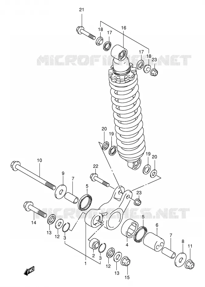 BIELLETTE DE SUSPENSION ARRIERE Suzuki MOTO 125 DR 2002  DR125SEK2(E2)