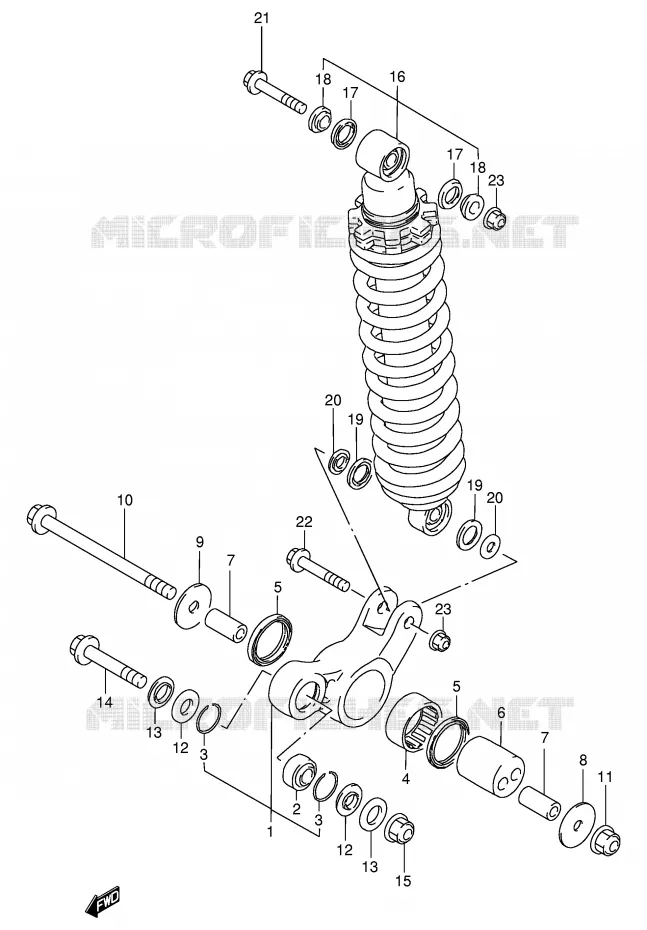 BIELLETTE DE SUSPENSION ARRIERE Suzuki MOTO 200 DR 2005  DR200SEK5(E24)