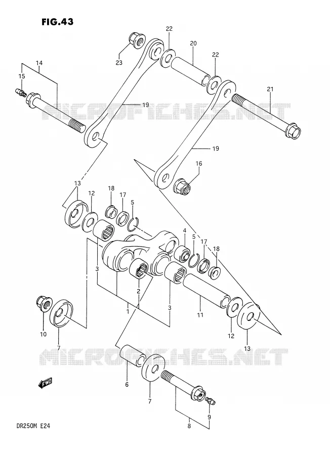 BIELLETTE DE SUSPENSION ARRIERE Suzuki MOTO 250 DR 1990  DR250L(E24)