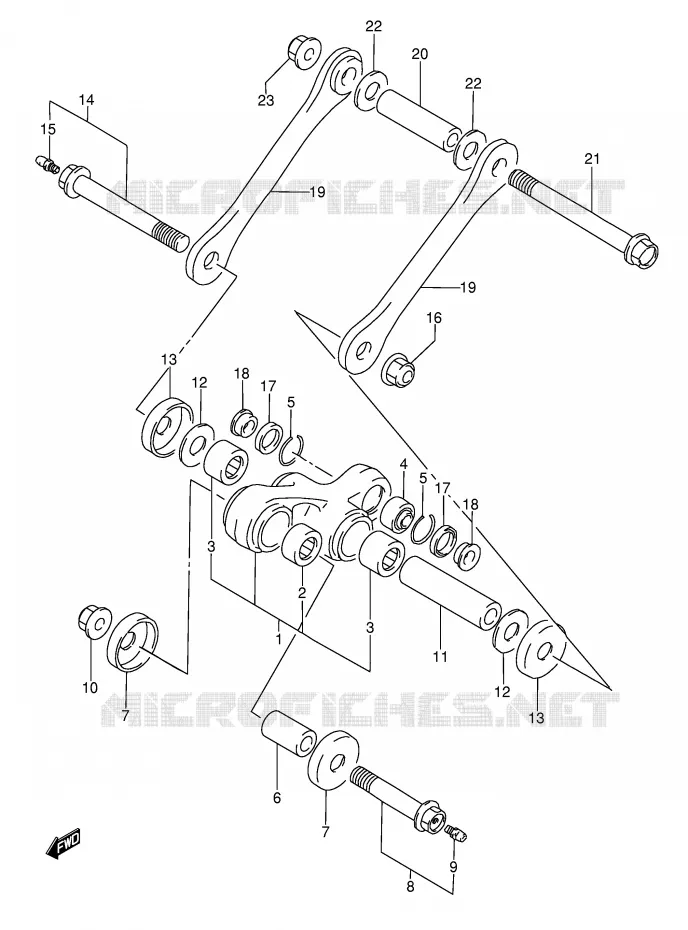 BIELLETTE DE SUSPENSION ARRIERE Suzuki MOTO 350 DR 1992  DR350N(E3)