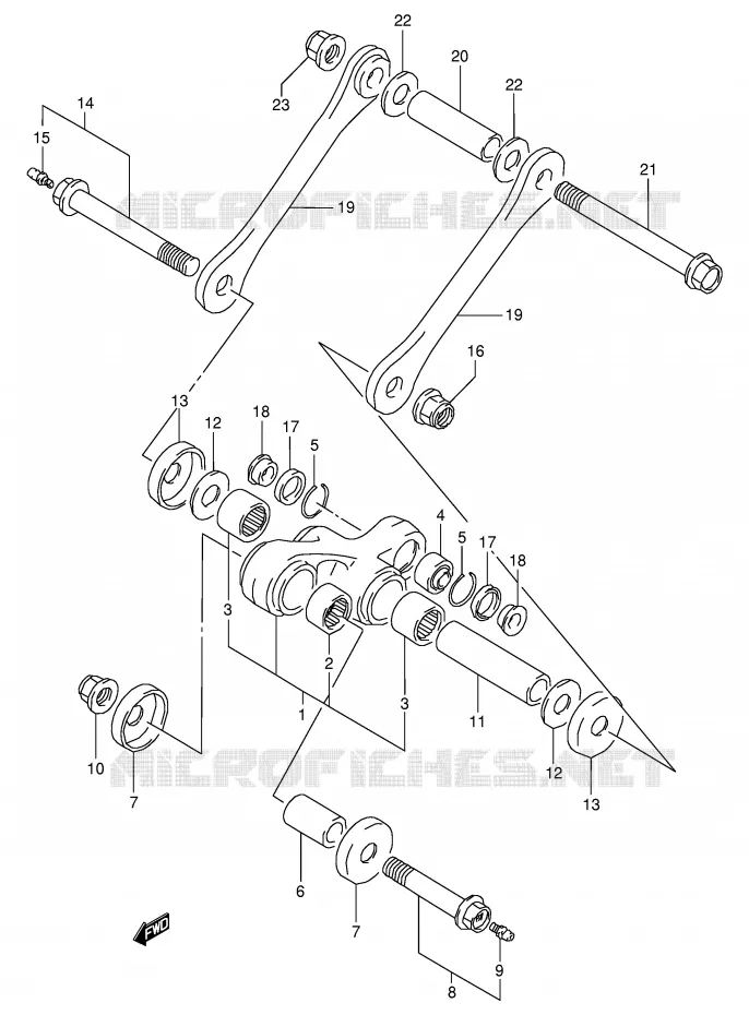 BIELLETTE DE SUSPENSION ARRIERE Suzuki MOTO 350 DR 1998  DR350W(E1)