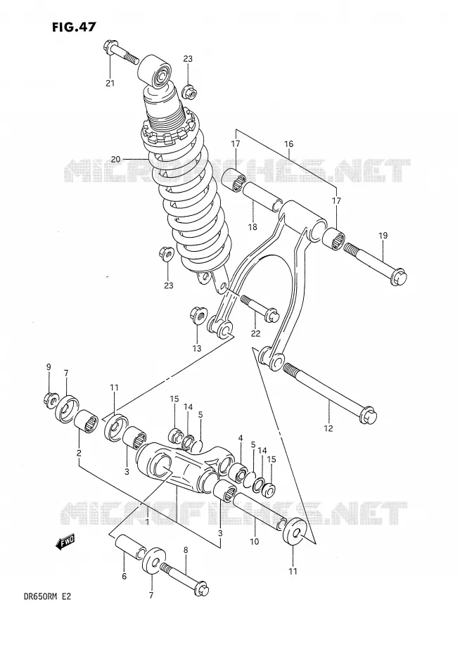 BIELLETTE DE SUSPENSION ARRIERE Suzuki MOTO 650 DR 1991  DR650RUM(E2)