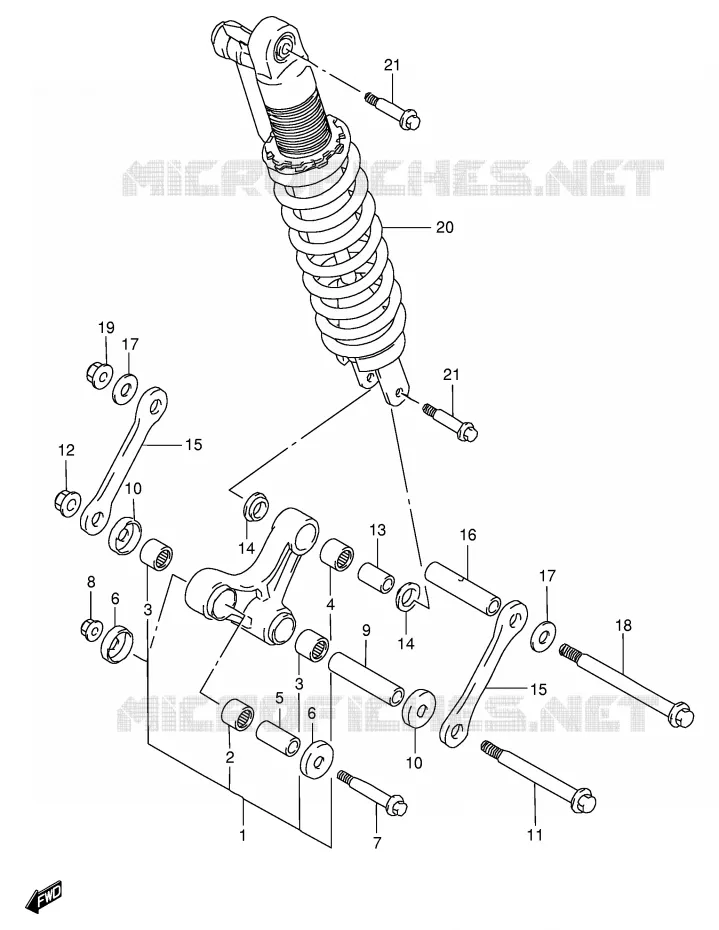BIELLETTE DE SUSPENSION ARRIERE Suzuki MOTO 650 DR 1997  DR650SEUV(E4)