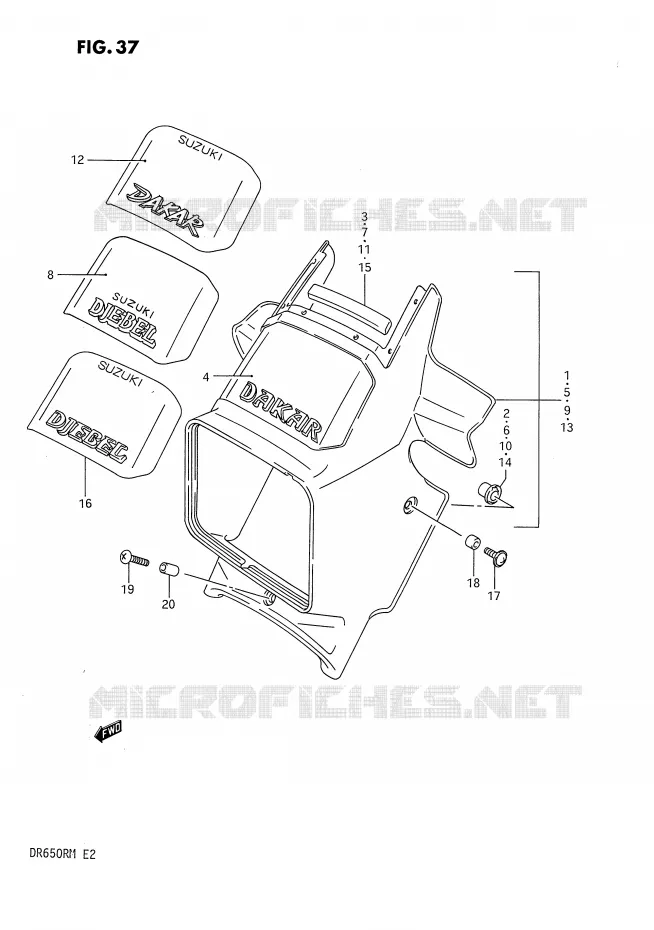 BOL DE PHARE Suzuki MOTO 650 DR 1991  DR650RM(E2)