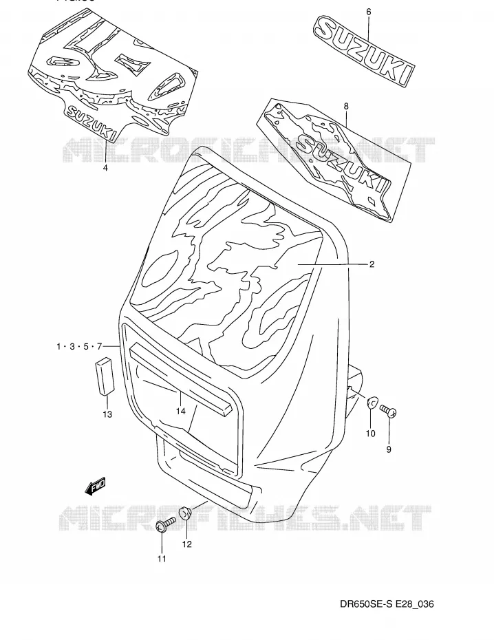 BOL DE PHARE Suzuki MOTO 650 DR 1995  DR650SES(E28)