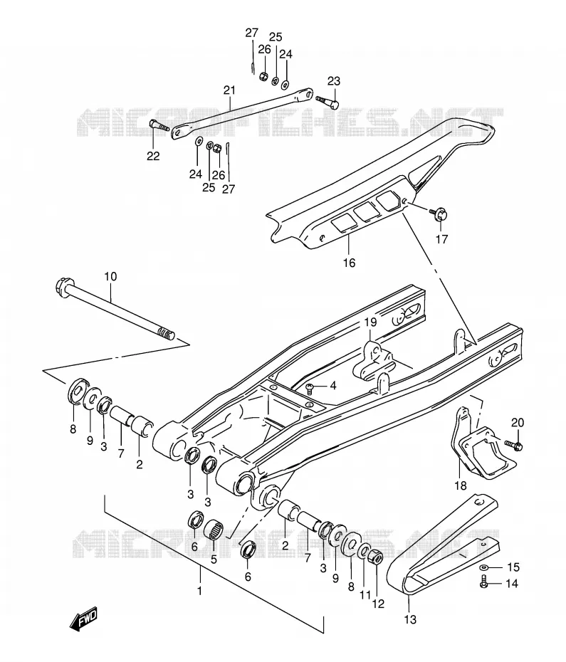 BRAS OSCILLANT ARRIERE Suzuki MOTO 200 DR 2000  DR200SEY(E24)