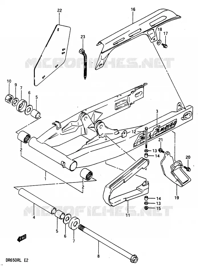 BRAS OSCILLANT ARRIERE Suzuki MOTO 650 DR 1990  DR650RUL(L)
