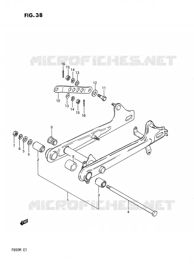 BRAS OSCILLANT ARRIERE Suzuki SCOOTER 50 FB 1989  FB50K(E1)