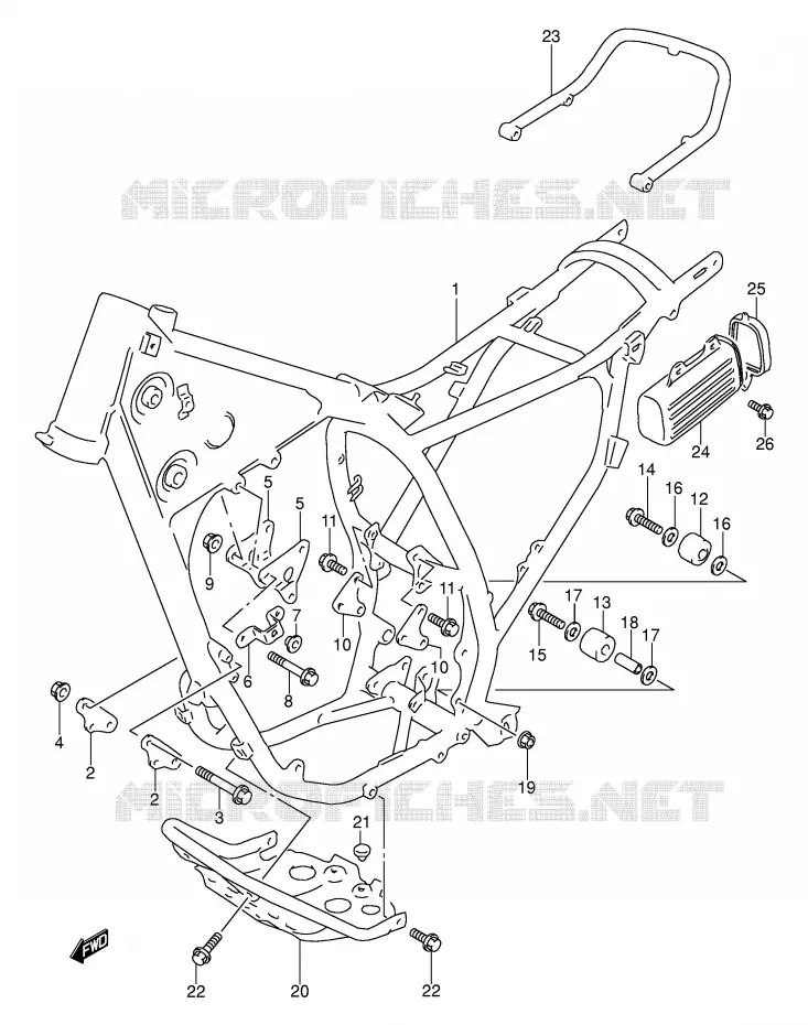 CADRE (MODELE L) Suzuki MOTO 250 DR 1990  DR250SL(E24)
