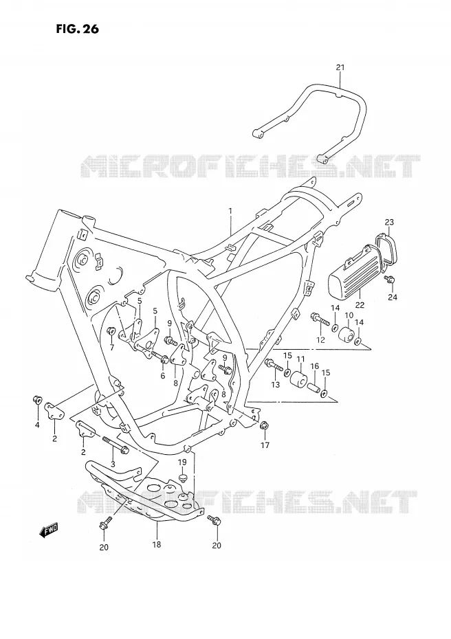 CADRE (MODELE L) Suzuki MOTO 350 DR 1993  DR350SUP(E2)