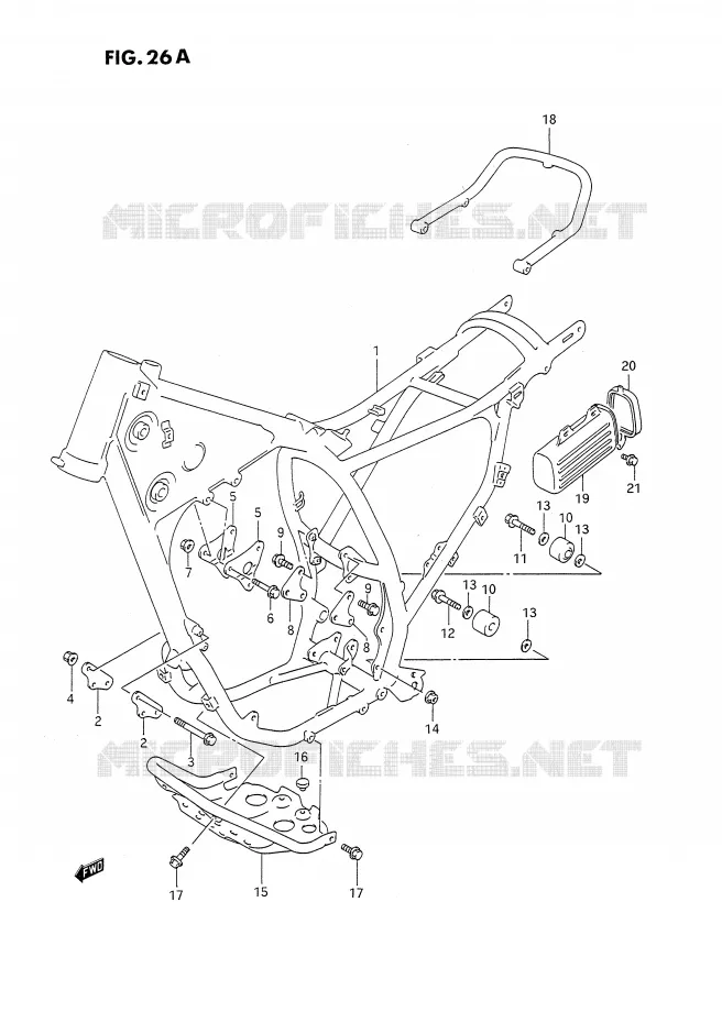CADRE (MODELE M/N/P) Suzuki MOTO 350 DR 1994  DR350SHR(E2)