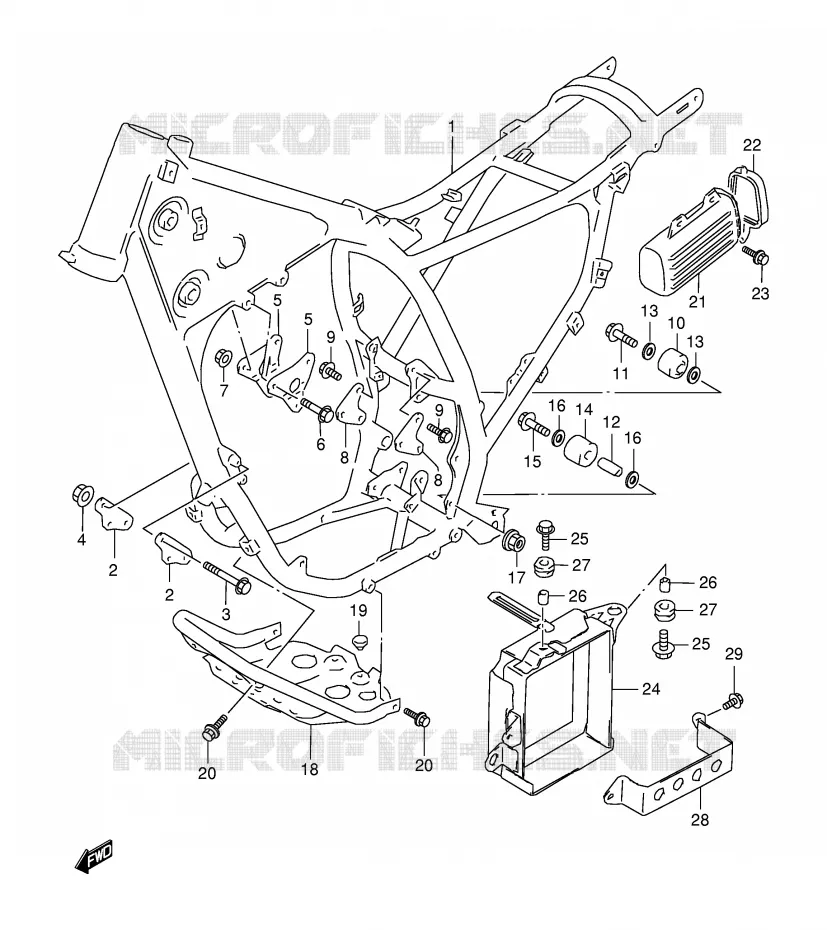 CADRE (MODELE R/S/T) Suzuki MOTO 350 DR 1999  DR350SEX(E2)