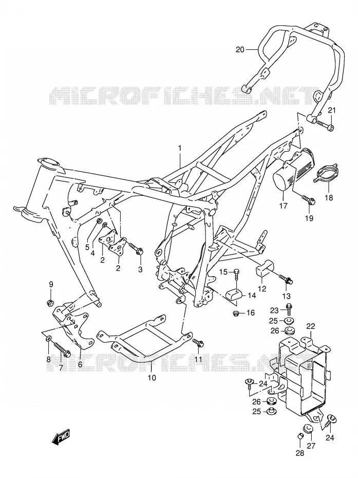 CADRE (MODELE V/W) Suzuki MOTO 125 DR 1994  DR125SER(E4)