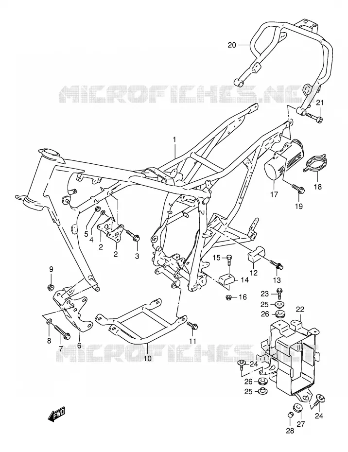 CADRE (MODELE X/Y) Suzuki MOTO 125 DR 2000  DR125SEUY(E4)