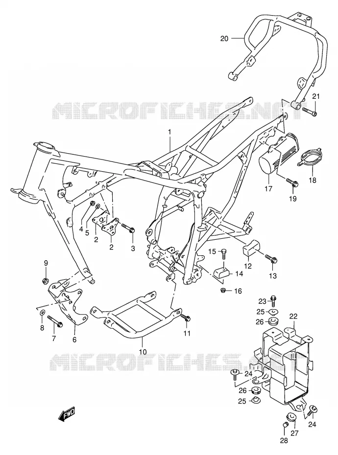 CADRE Suzuki MOTO 200 DR 1998  DR200SEW(E24)