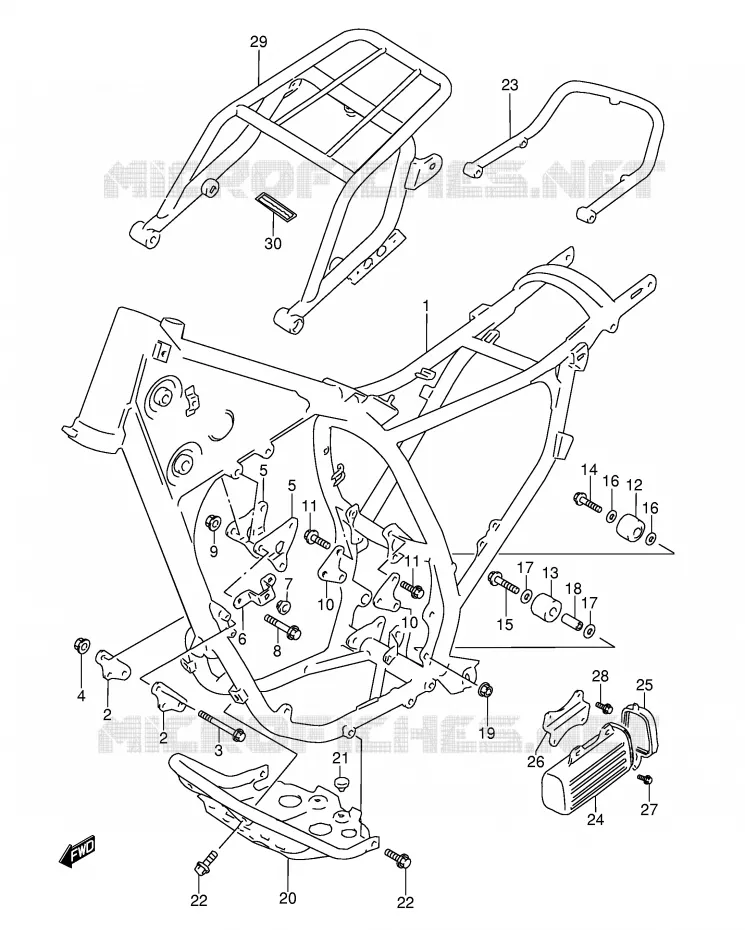 CADRE Suzuki MOTO 350 DR 1996  DR350T(E3)