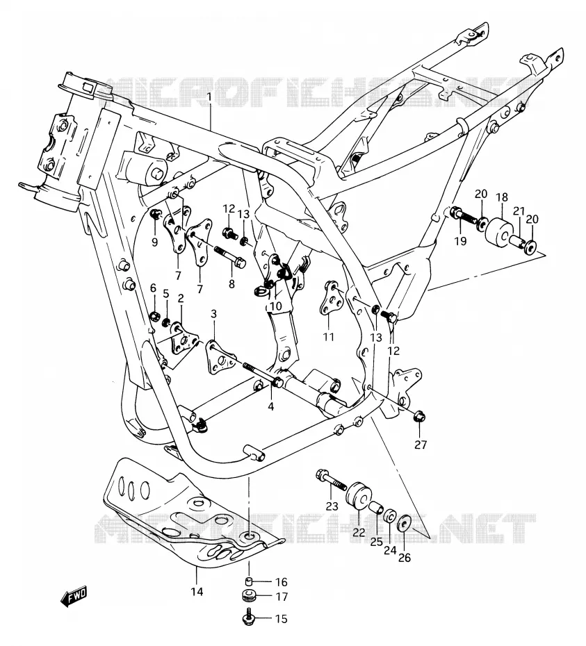 CADRE Suzuki MOTO 650 DR 1990  DR650RSUL(E2)
