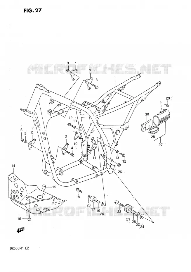 CADRE Suzuki MOTO 650 DR 1991  DR650RUM(E2)