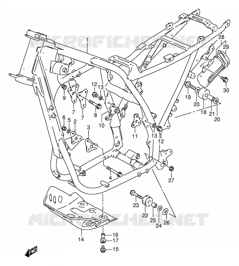 CADRE Suzuki MOTO 650 DR 1995  DR650REUS(E2)