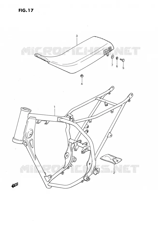 CADRE Suzuki MOTO 80 DS 1992  DS80N(E3)