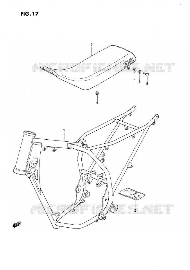 CADRE Suzuki MOTO 80 DS 1995  DS80S(E24)