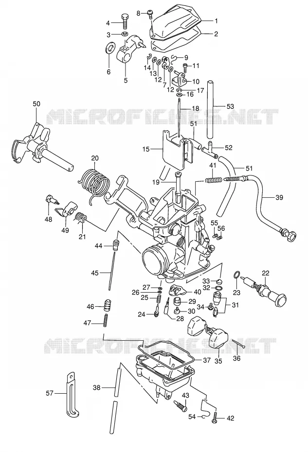 CARBURATEUR (MODELE L/M/N/P) Suzuki MOTO 350 DR 1991  DR350M(E1)
