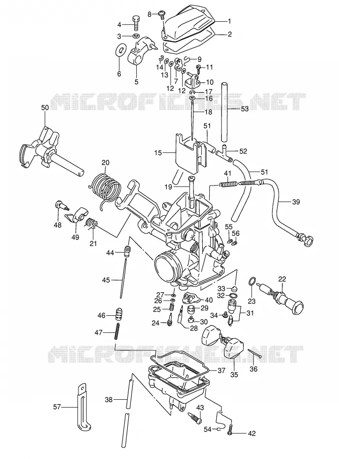 CARBURATEUR (MODELE L/M/N/P) Suzuki MOTO 350 DR 1994  DR350R(E3)