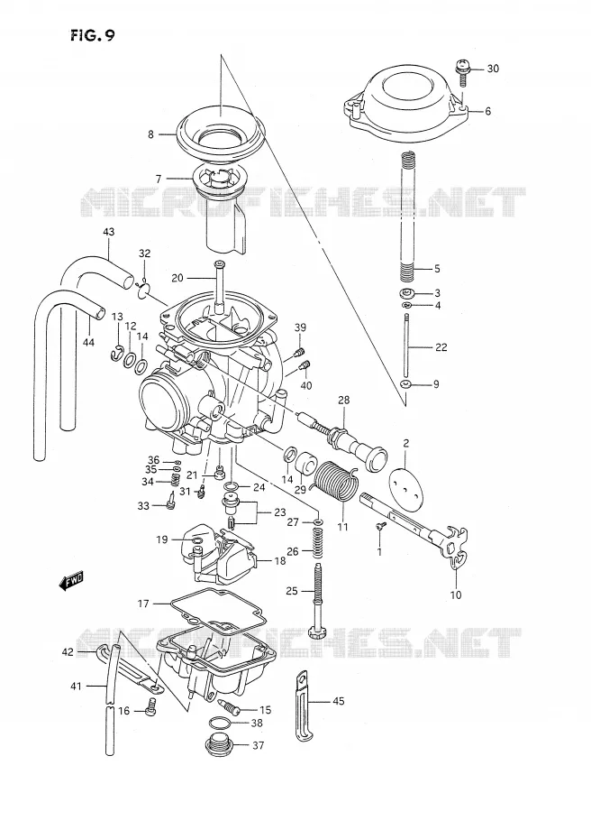 CARBURATEUR (MODELE L/M,MODELE N/P/R E24) Suzuki MOTO 350 DR 1990  DR350SL(E2)