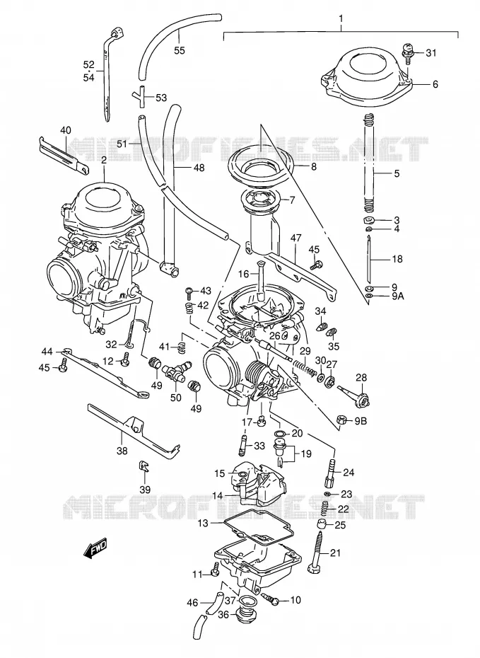 CARBURATEUR (MODELE P/R/S/T) Suzuki MOTO 800 DR 1995  DR800SUS(E4)