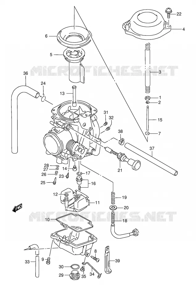 CARBURATEUR (MODELE R/S) Suzuki MOTO 350 DR 1994  DR350SER(E2)