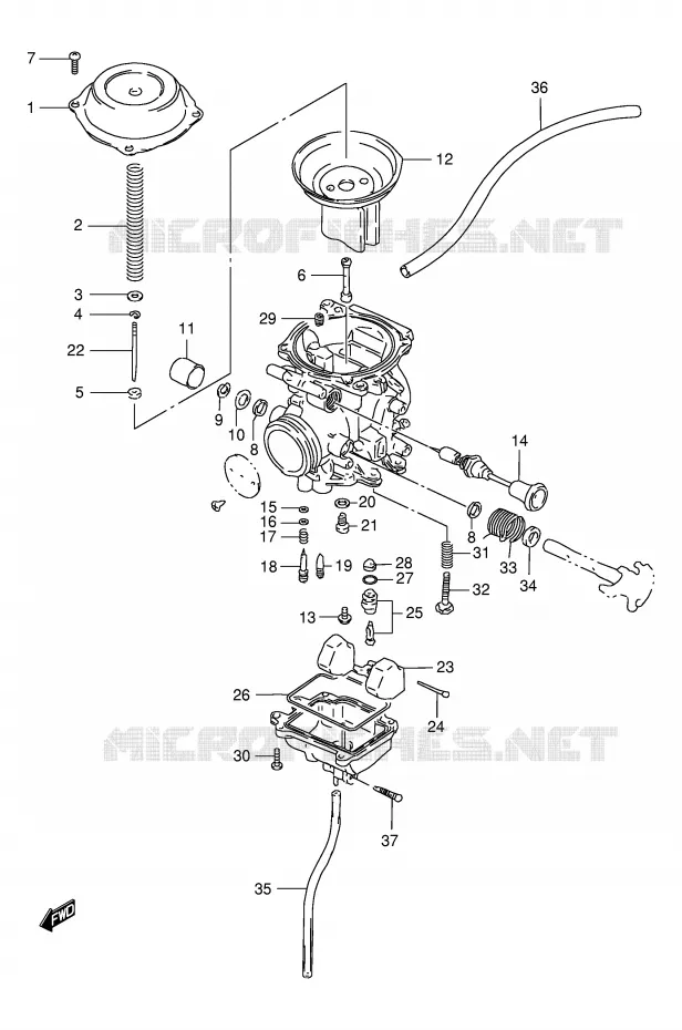 CARBURATEUR (MODELE R/S/T) Suzuki MOTO 125 DR 1999  DR125SEX(E4)