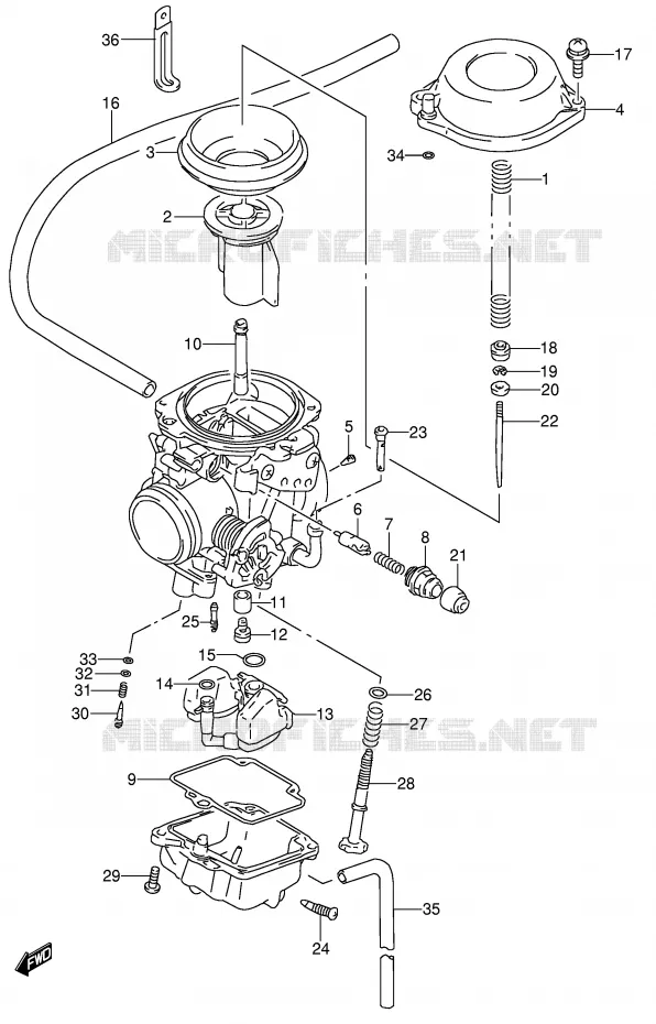 CARBURATEUR (MODELE T) Suzuki MOTO 650 DR 1996  DR650RSET(E4)
