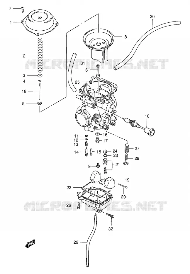 CARBURATEUR Suzuki MOTO 200 DR 1997  DR200SEV(E24)
