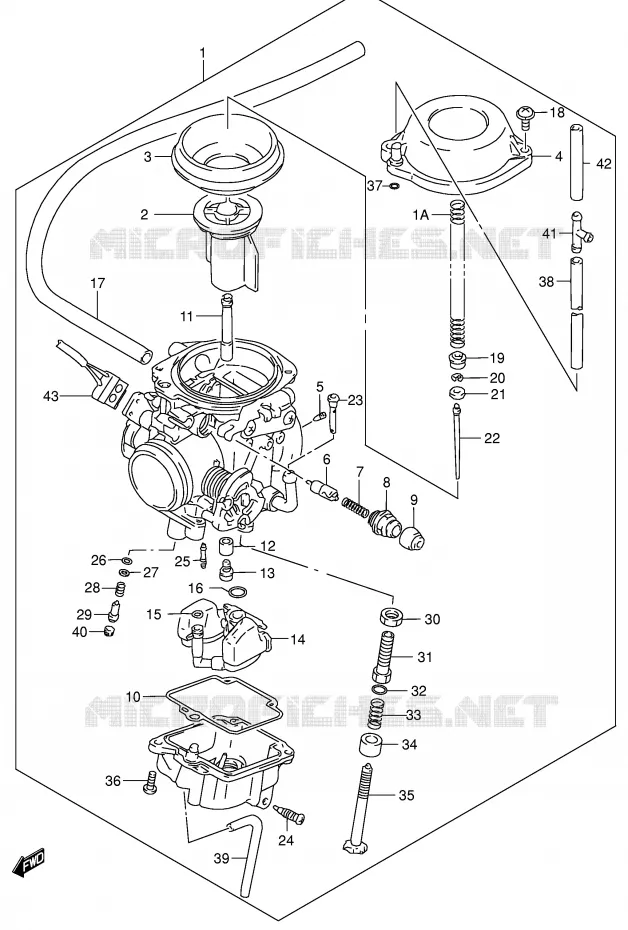 CARBURATEUR Suzuki MOTO 650 DR 2005  DR650SEK5(E4)