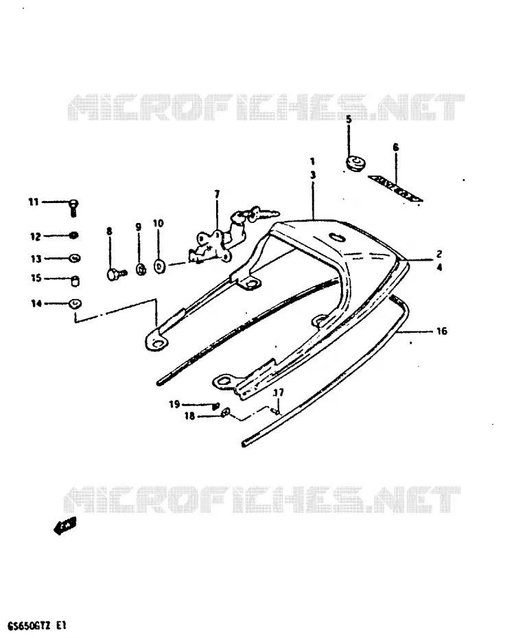 CARENAGE ARRIERE - CAPOT DE SELLE (MODELE X) Suzuki MOTO 650 GS 1999  GS650GTX(X/Z)