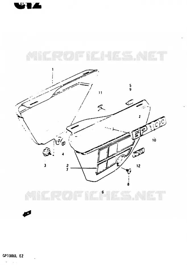 CARENAGES ARRIERE  (GP100UL E2) Suzuki MOTO 100 GP 1983  GP100UD(X/D/L)