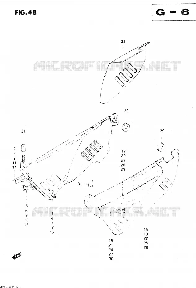 CARENAGES ARRIERE  (MODELE D) Suzuki MOTO 250 DR 1983  DR250SD(E1)