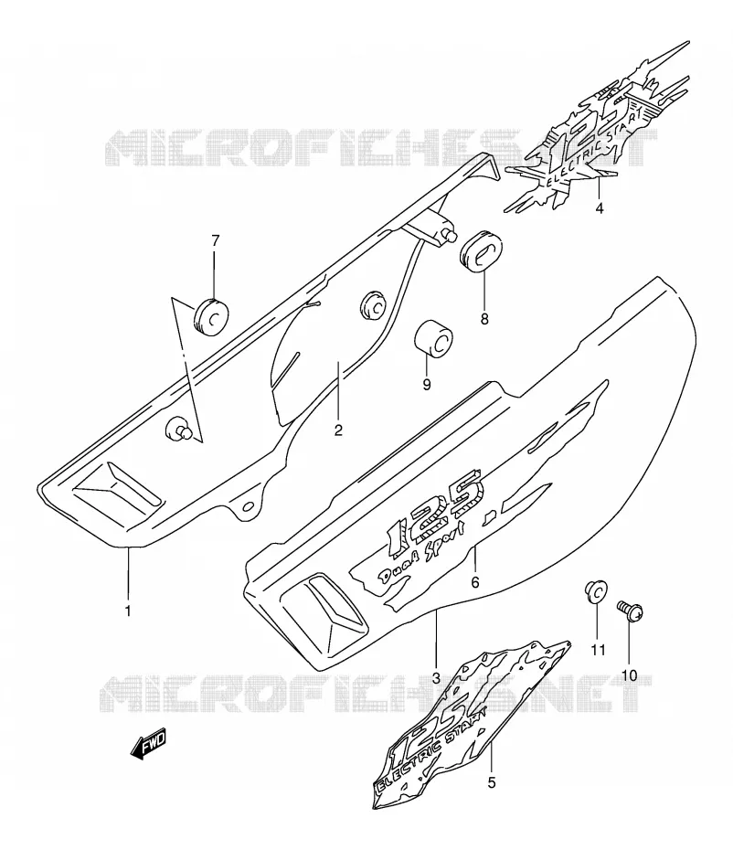 CARENAGES ARRIERE  (MODELE R/S/T) Suzuki MOTO 125 DR 1994  DR125SER(E4)