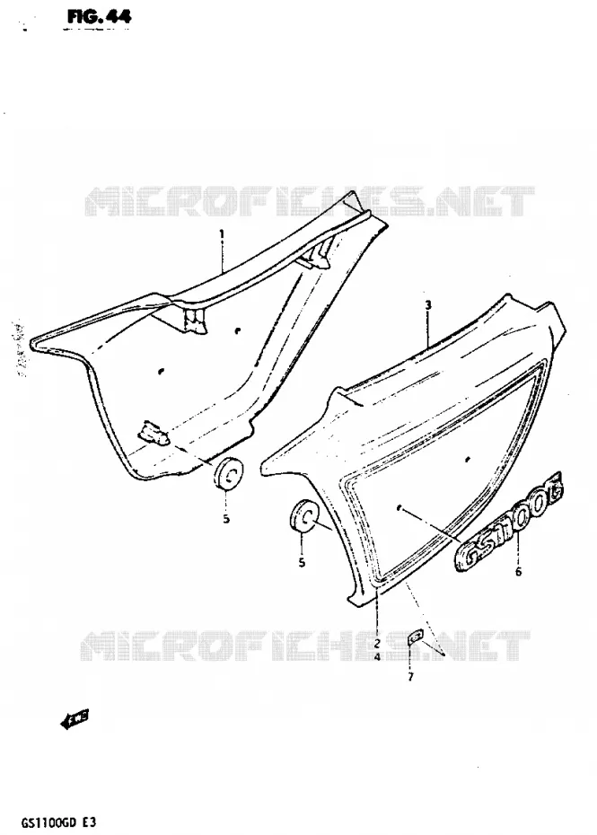CARENAGES ARRIERE  (MODELE Z) Suzuki MOTO 1100 GS-G 1983  GS1100GD(Z/D)