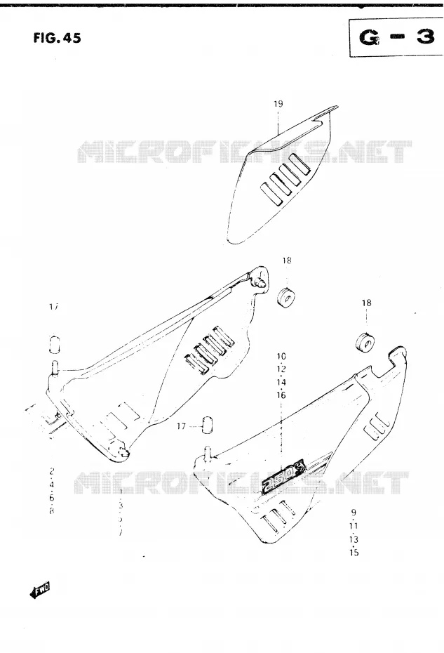 CARENAGES ARRIERE Suzuki MOTO 250 DR 1983  DR250SD(E1)