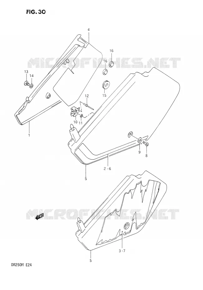 CARENAGES ARRIERE Suzuki MOTO 250 DR 1990  DR250L(E24)