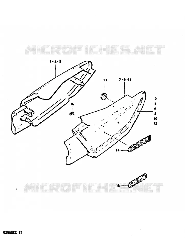 CARENAGES ARRIERE Suzuki MOTO 550 GS 1981  GS550X(X)